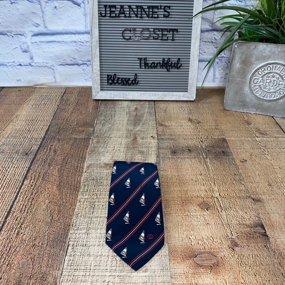 Vintage Gucci yacht boat tie GG - Picture 9 of 15